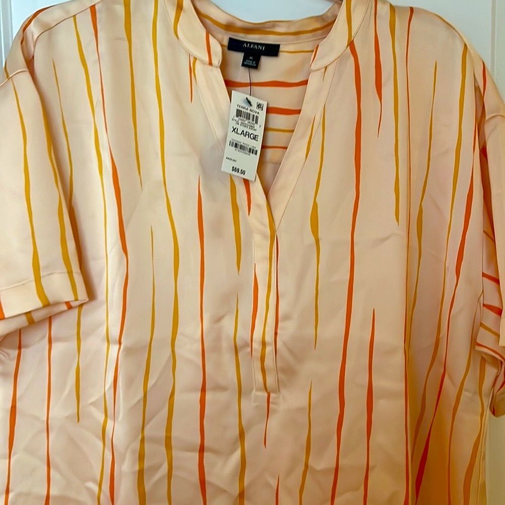 Orange stripe pattern top brand new with tags